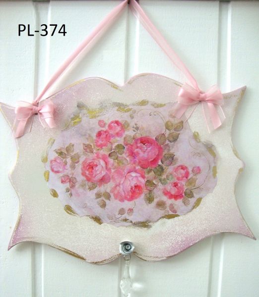 PL-374  Plaquinha Decorativa Rosas
