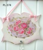 PL-374  Plaquinha Decorativa Rosas